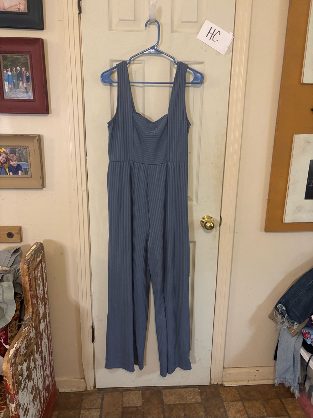 wild fable Ribbed Slate Blue Wide-Leg Jumpsuit